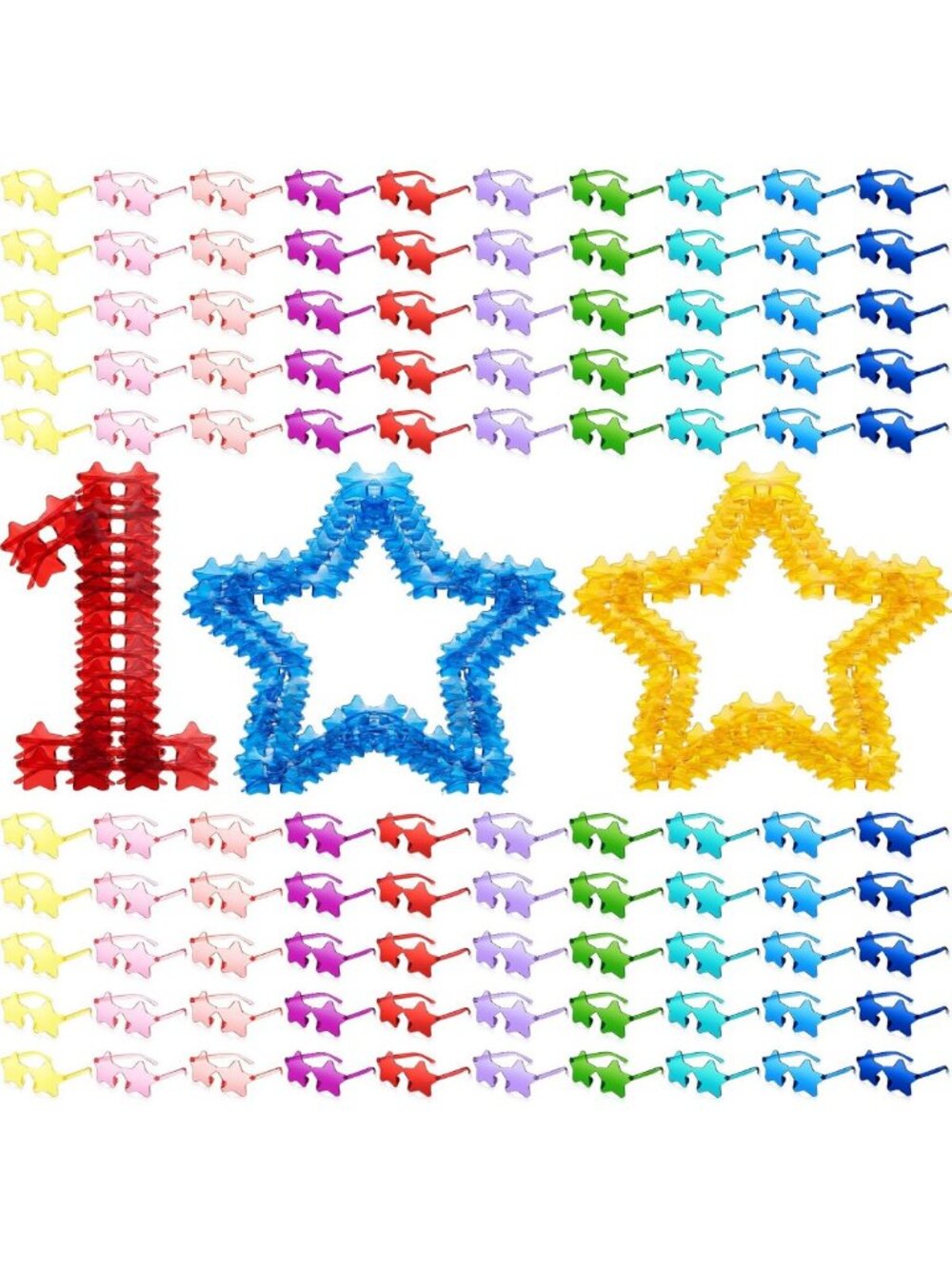 100 Pairs Star Rimless Sunglasses for Spirit Week, Festivals & Parties